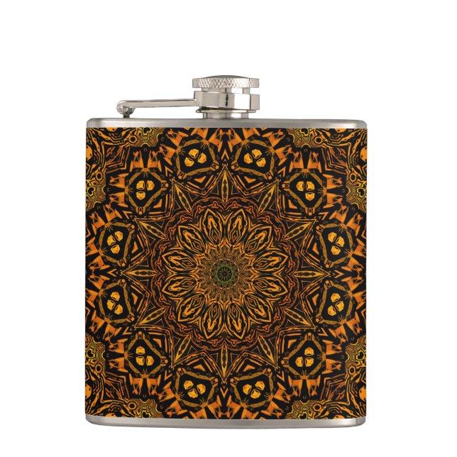 Golden Mandala Hip Flask (Front)