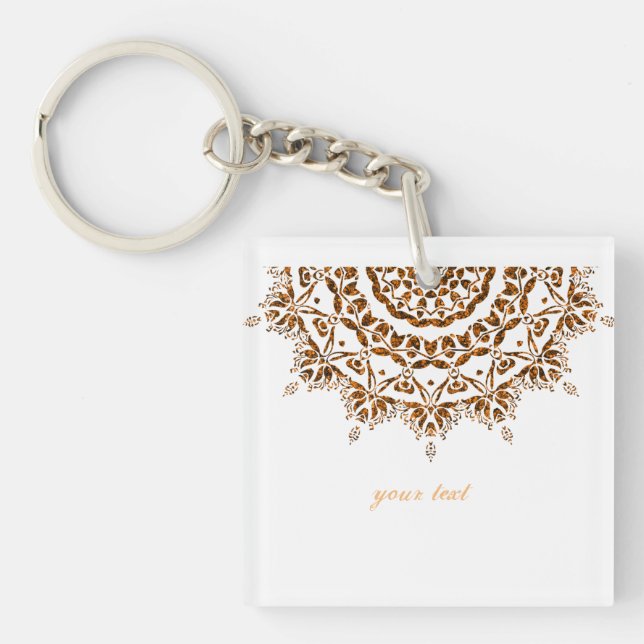 Golden mandala keychain (Front)