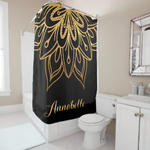 Golden Mandala Shower Curtain