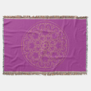 Golden Mandala - Throw Blanket