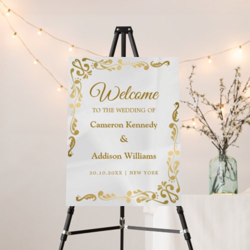 Golden mandala wedding personalized welcome foam board