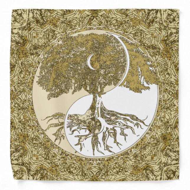 Golden Mandala Yin Yang Bandana (Front)