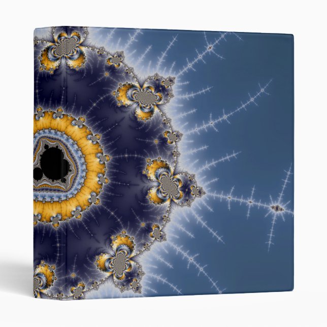 Golden Mandelbrot - Fractal 3 Ring Binder (Front/Spine)