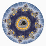 Golden Mandelbrot - Fractal Classic Round Sticker