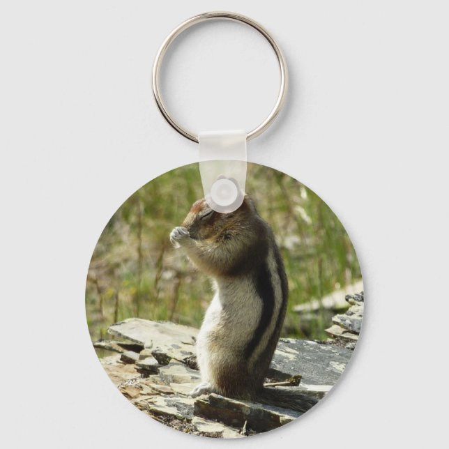 Golden-Mantled Ground Squirrel at Glacier I Keychain (Front)