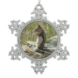 Golden-Mantled Ground Squirrel at Glacier I Snowflake Pewter Christmas Ornament