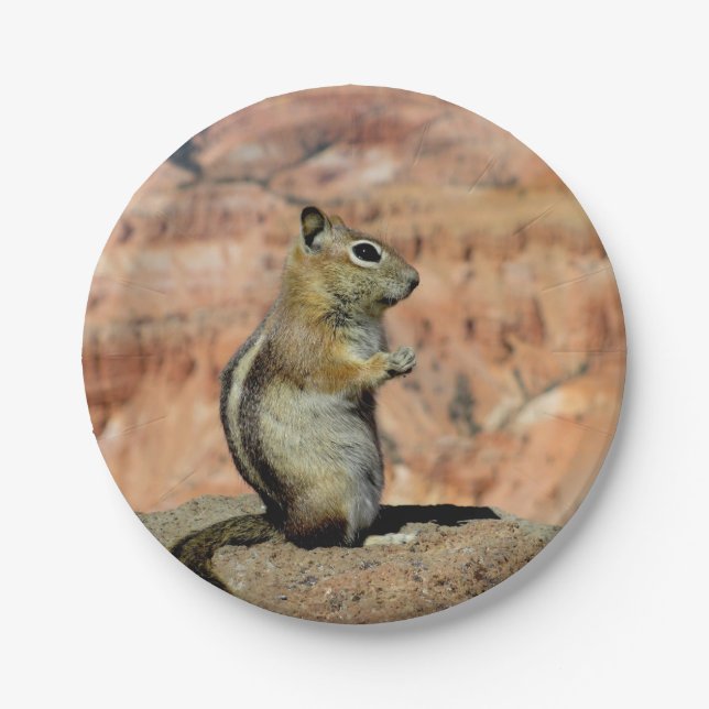 Golden Mantled Ground Squirrel Paper Plates (Front)
