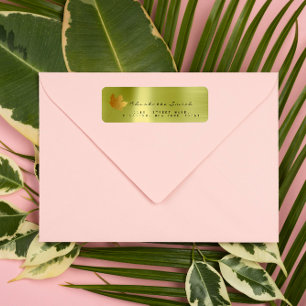 Golden Maple Leaf Linen Return Address Labels