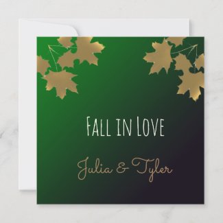  Golden maple leaves in  Emerald gradient 