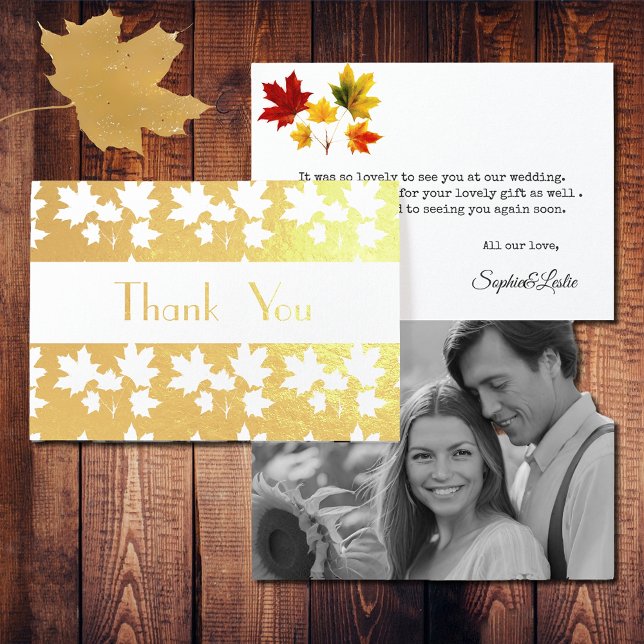 golden maple pattern - elegant leaf motifs foil card (Creator Uploaded)