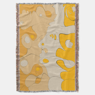 Golden Marble Abstract Design for Refined Spaces Throw Blanket