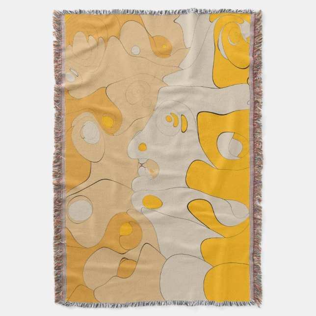 Golden Marble Abstract Design for Refined Spaces Throw Blanket (Front Vertical)