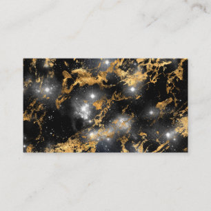 Golden Marble Dark Starry Night Space Lover Galaxy Business Card