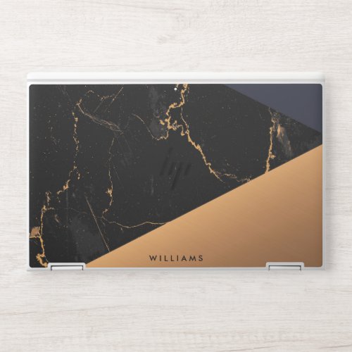 Golden Marble Geometric HP Laptop Skin