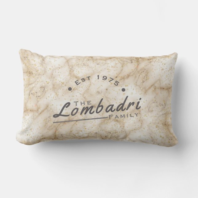 Golden Marble  Lumbar Pillow (Front)