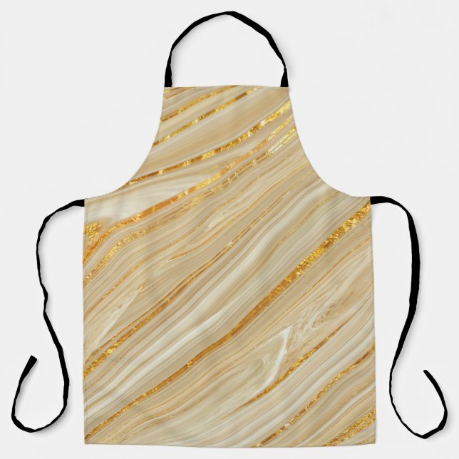 Golden marble: luxurious texture background. apron (Front)