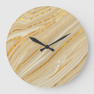 Golden marble: luxurious texture background. large clock