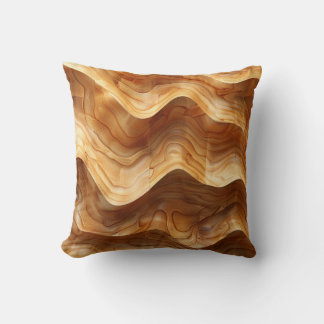Golden Marble Swirl Decorative Pillow