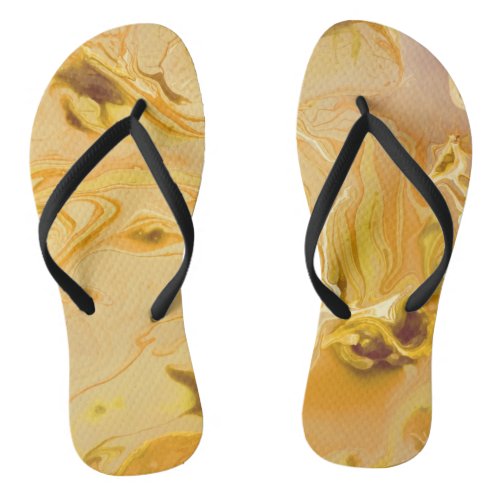 Golden Marble Texture Flip Flops