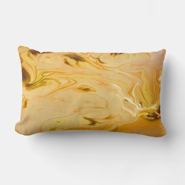 Golden Marble Texture Lumbar Pillow (Front)