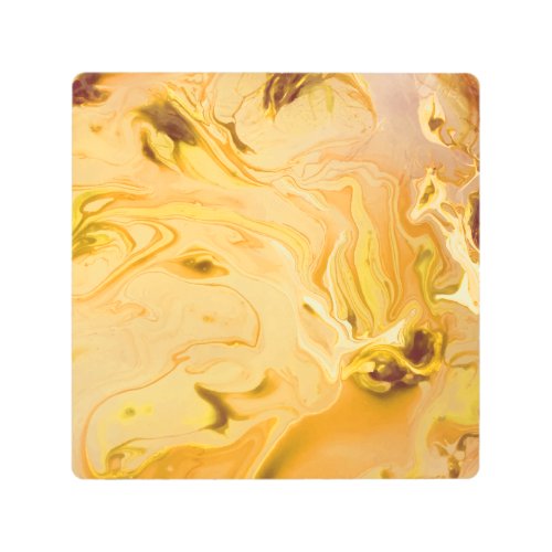 Golden Marble Texture Metal Print