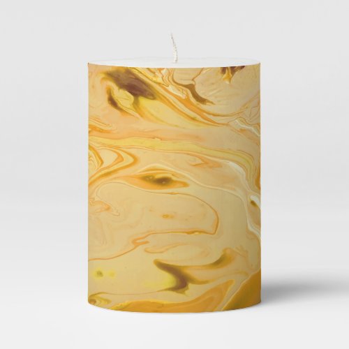 Golden Marble Texture Pillar Candle