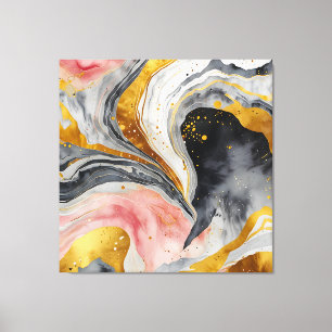 Golden Marble Whirls Canvas Print