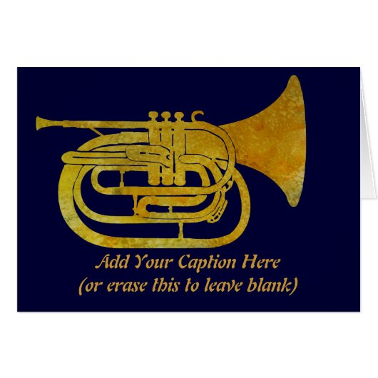 Golden Marching French Horn Cards (Front Horizontal)