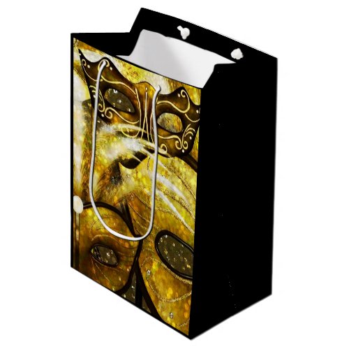 Golden Mardi Gras Masks Gift Bag