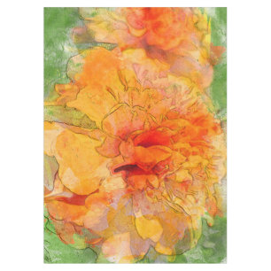 Golden Marigold Flower Watercolor Tablecloth
