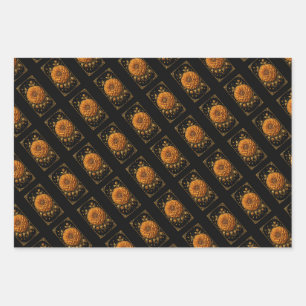 Golden Marigold Ornate Gilded Flower Flat Sheet