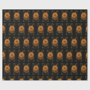 Golden Marigold Ornate Gilded Flower Wrapping Paper