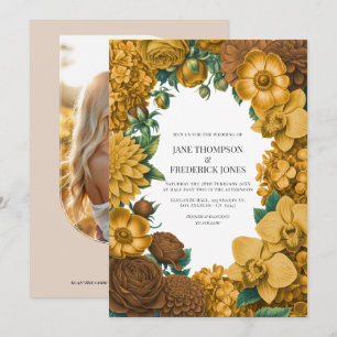 Golden Marigold, Terra Honey & Umber Spice Wedding Invitation
