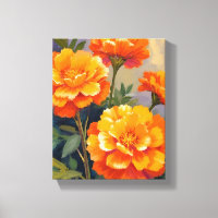 Golden Marigolds | Watercolor Flowers Floral