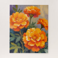 Golden Marigolds | Watercolor Flowers Floral