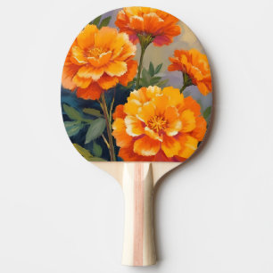 Golden Marigolds   Watercolor Flowers Floral Ping Pong Paddle