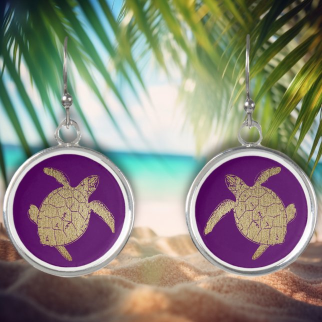 Golden marine turtle earrings (Creator Uploaded)