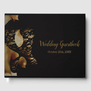 Golden Mask Wedding Guest Book