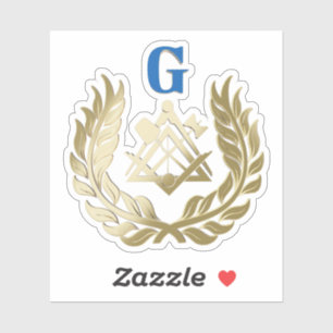 Golden masonry symbol sticker