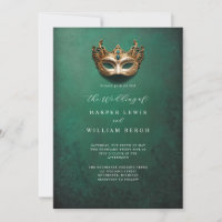 Golden masquerade mask wedding