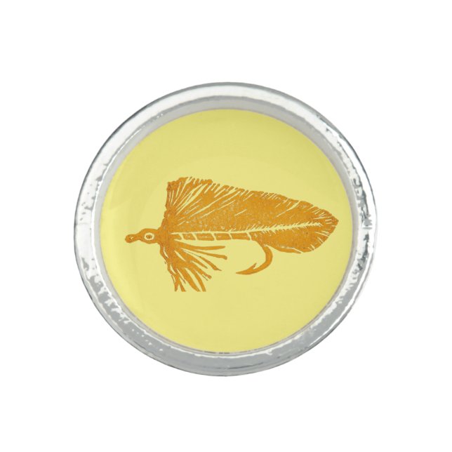 Golden Matuka streamer fly fishing, fly tying art Ring (Front)