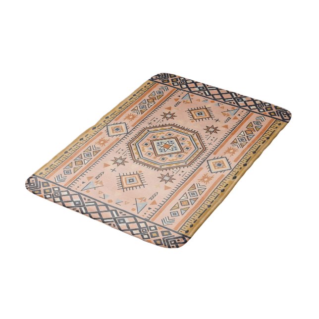 Golden Maze – Modern Moroccan Geometry Bath Mat (Angled)
