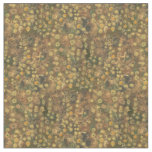 Golden Meadow, abstract floral, olive green yellow Fabric