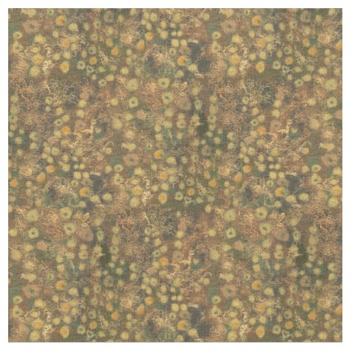 Golden Meadow, abstract floral, olive green yellow Fabric