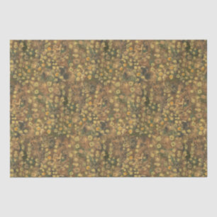 Golden Meadow, abstract floral, olive green yellow Tissue Paper