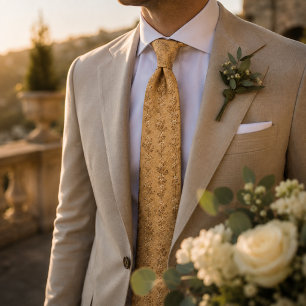 Golden Meadow Micro Florals Neck Tie