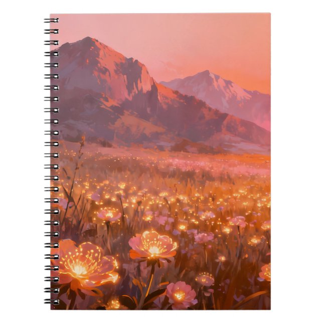 Golden Meadow Mountain Spiral Notebook (Front)