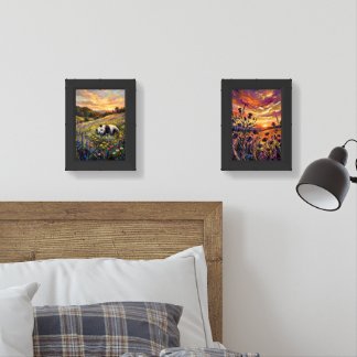 Golden Meadow Sunset – Digital Wall Art Set