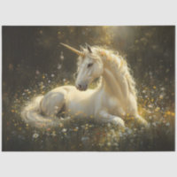 Golden Meadow Unicorn Decoupage