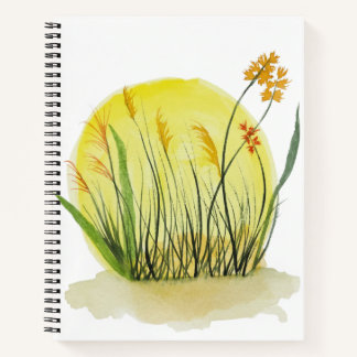 Golden Meadow Watercolor Art Print Notebook
